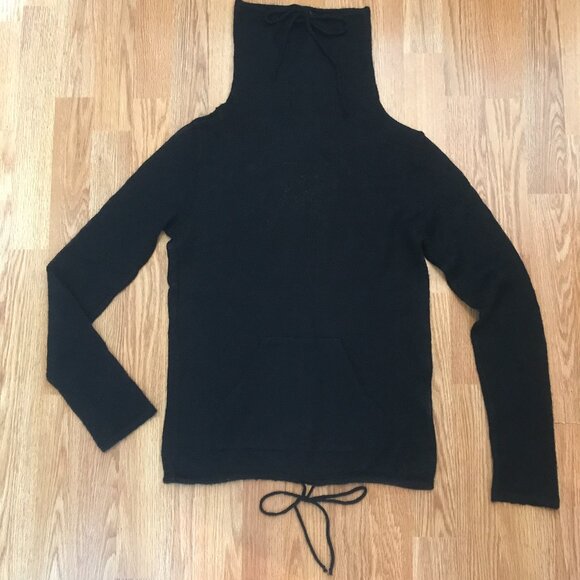 Anthropologie Kookai Black Semi Sheer Wool Turtleneck Sweater Size S - Picture 1 of 9